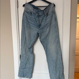 Madewall Crossover Front Baggy Jeans